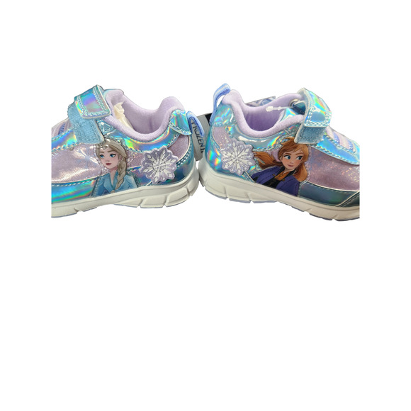 Disney Frozen Toddler Anna & Elsa Light Up Elastic Lace Sneaker NWT - Picture 6 of 9